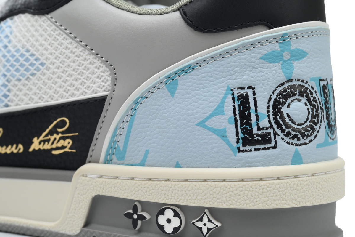 Baskets Louis Vuitton noires et bleues
