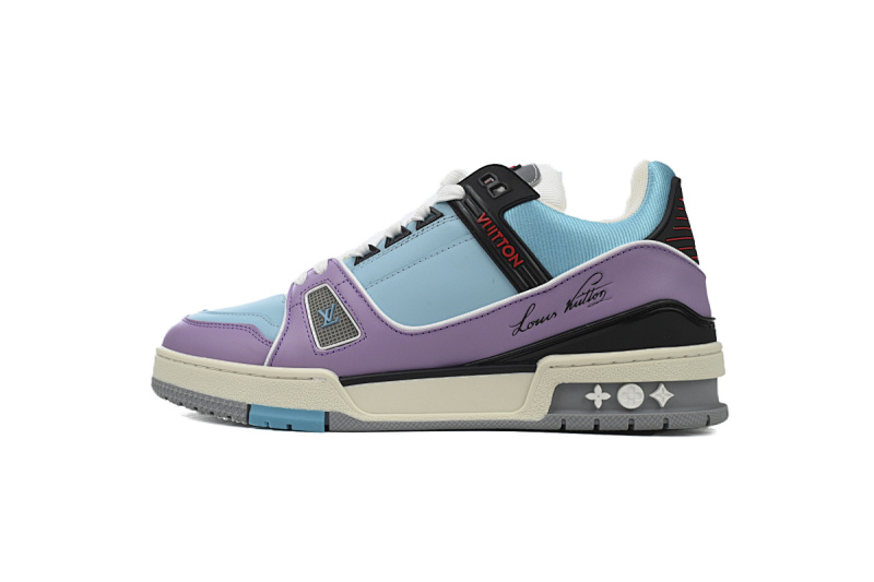 Baskets Louis Vuitton bleu et violet