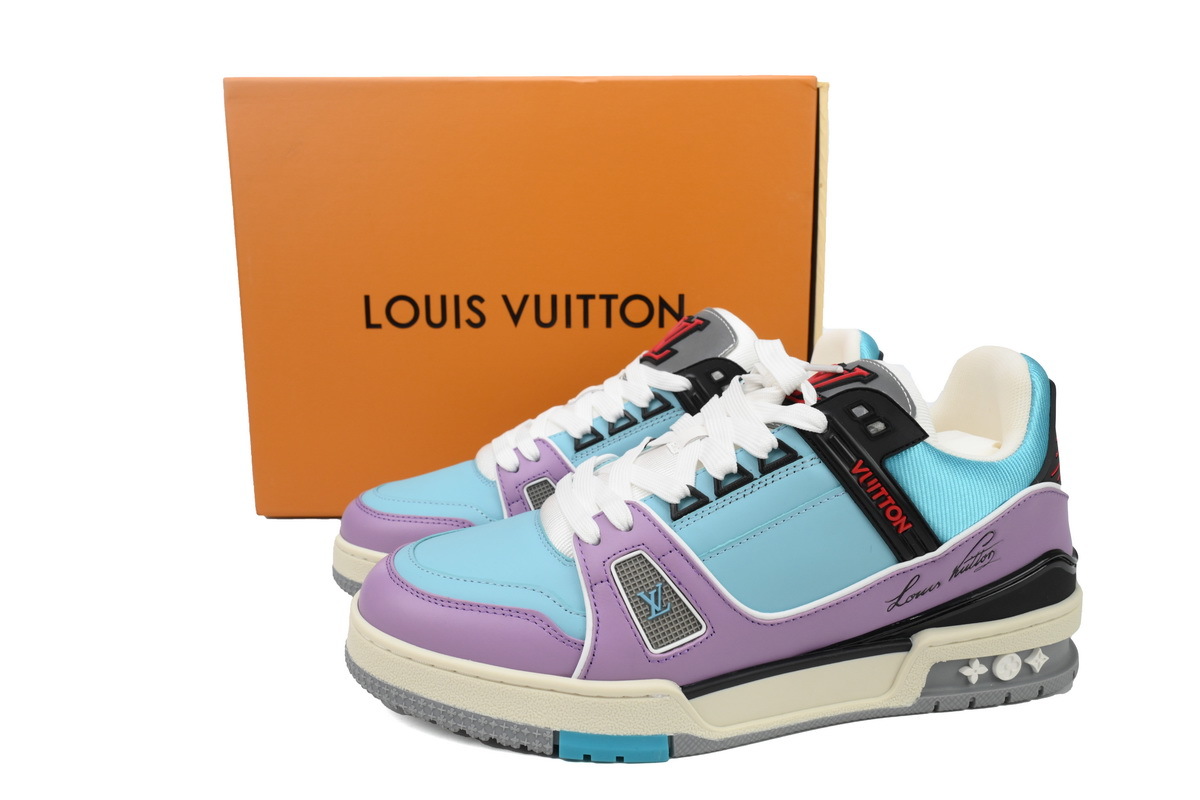 Baskets Louis Vuitton bleu et violet