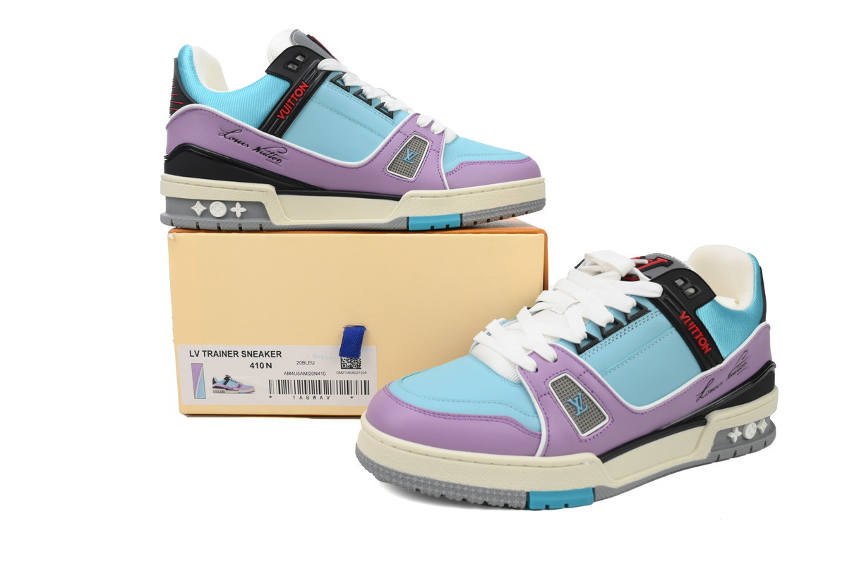Baskets Louis Vuitton bleu et violet