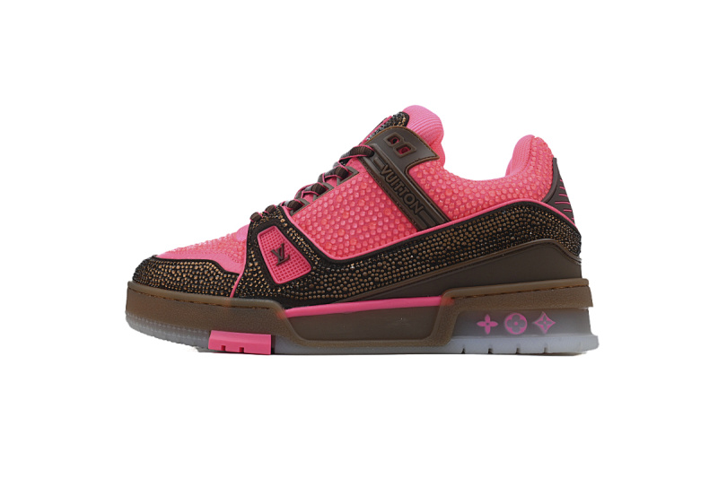 Zapatillas LOUIS VUITTON rosa brillante y marrón