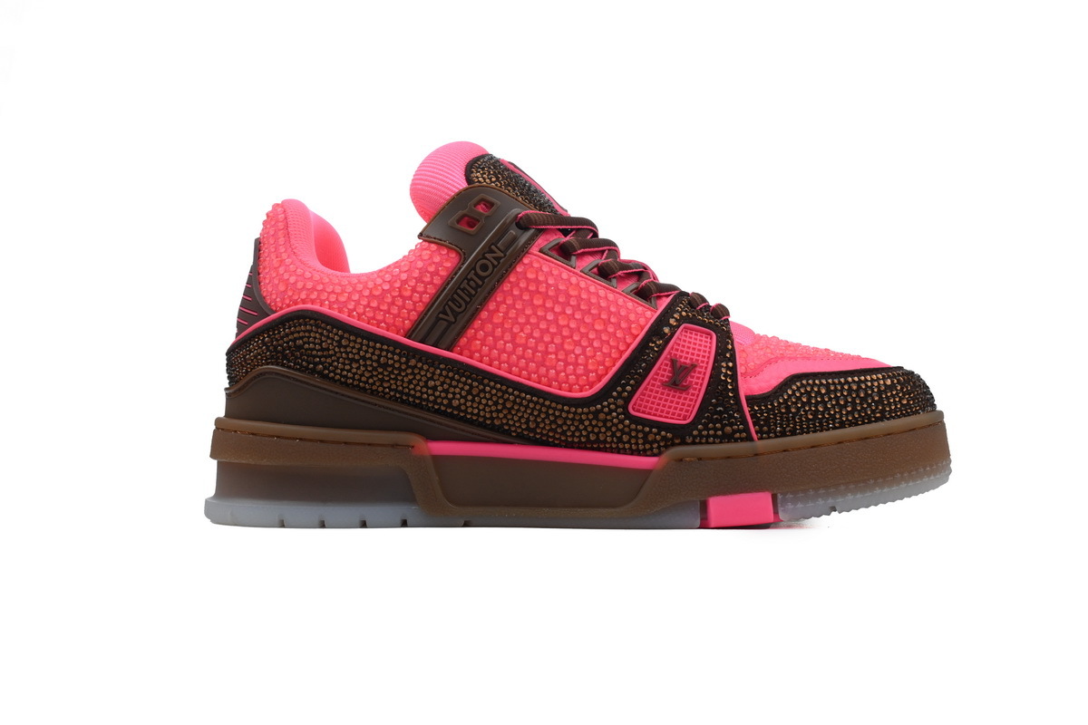 Zapatillas LOUIS VUITTON rosa brillante y marrón