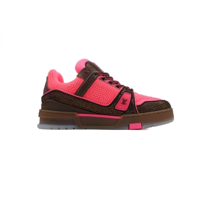 Zapatillas LOUIS VUITTON rosa brillante y marrón 02