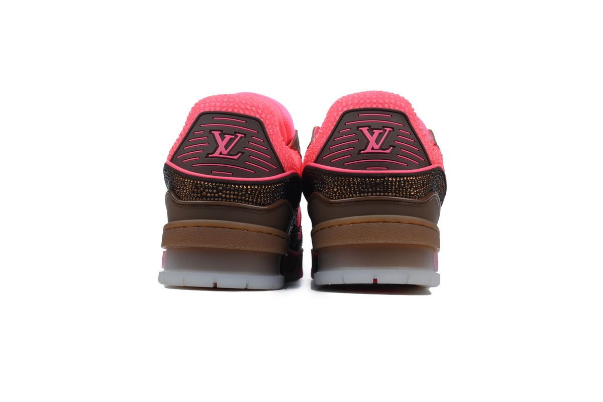 Zapatillas LOUIS VUITTON rosa brillante y marrón