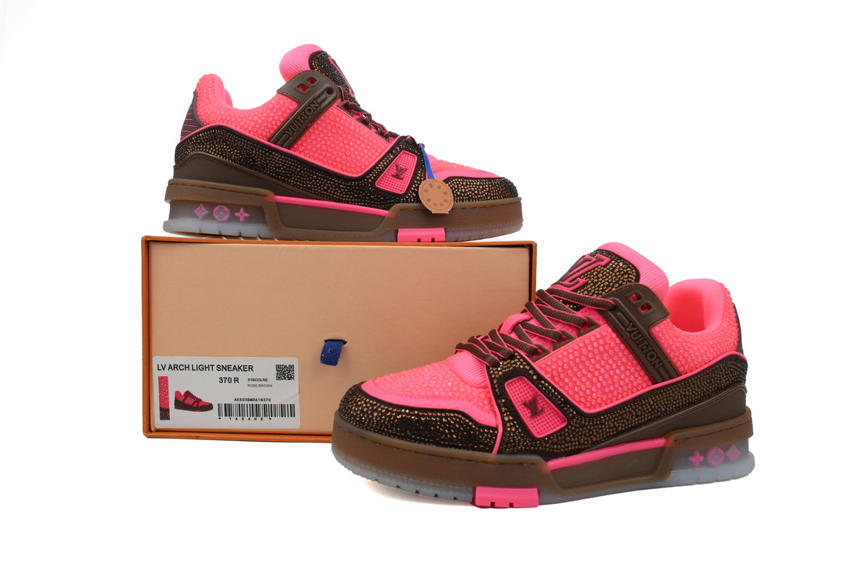 Zapatillas LOUIS VUITTON rosa brillante y marrón