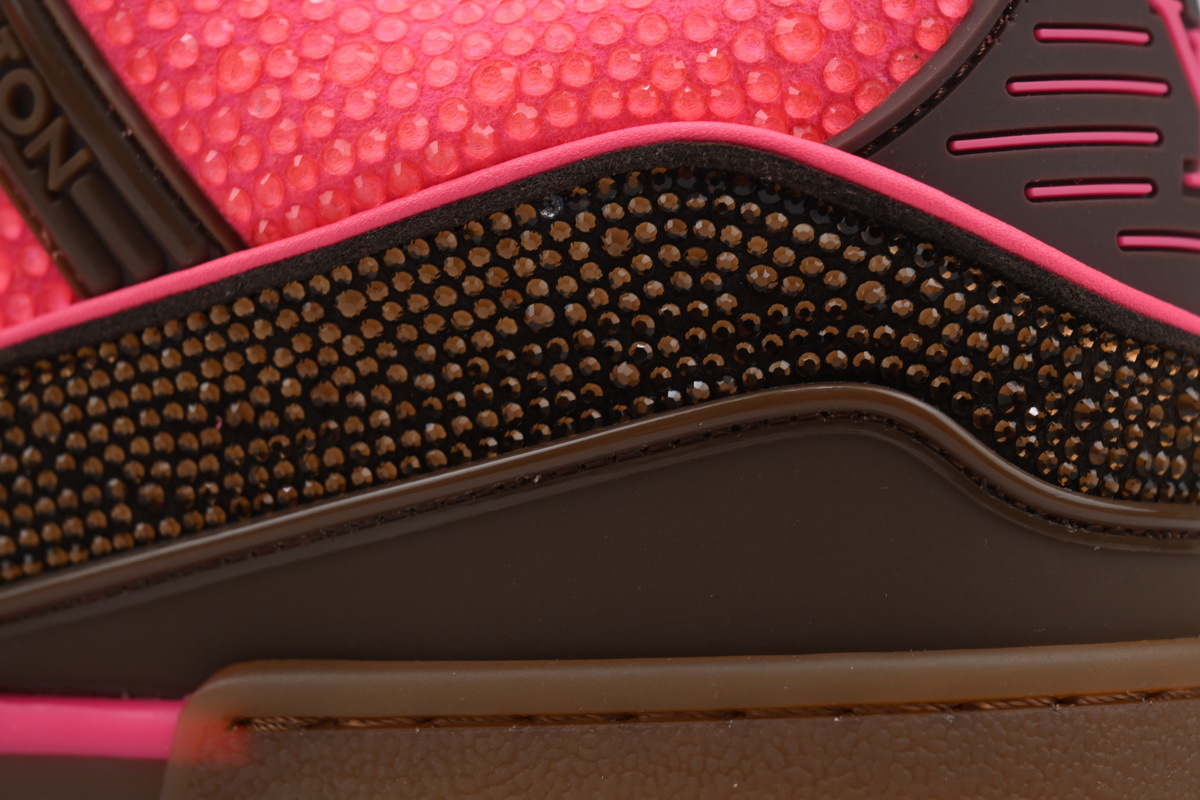 Zapatillas LOUIS VUITTON rosa brillante y marrón