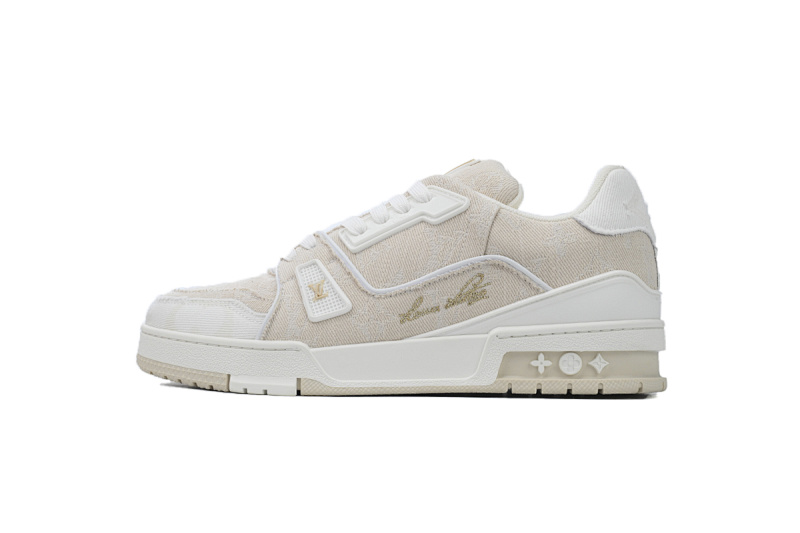Zapatillas Louis Vuitton, color beige claro y blanco