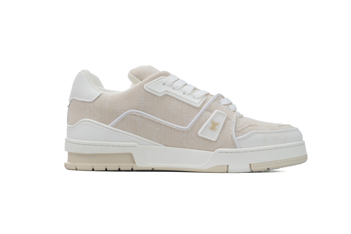 Zapatillas Louis Vuitton, color beige claro y blanco