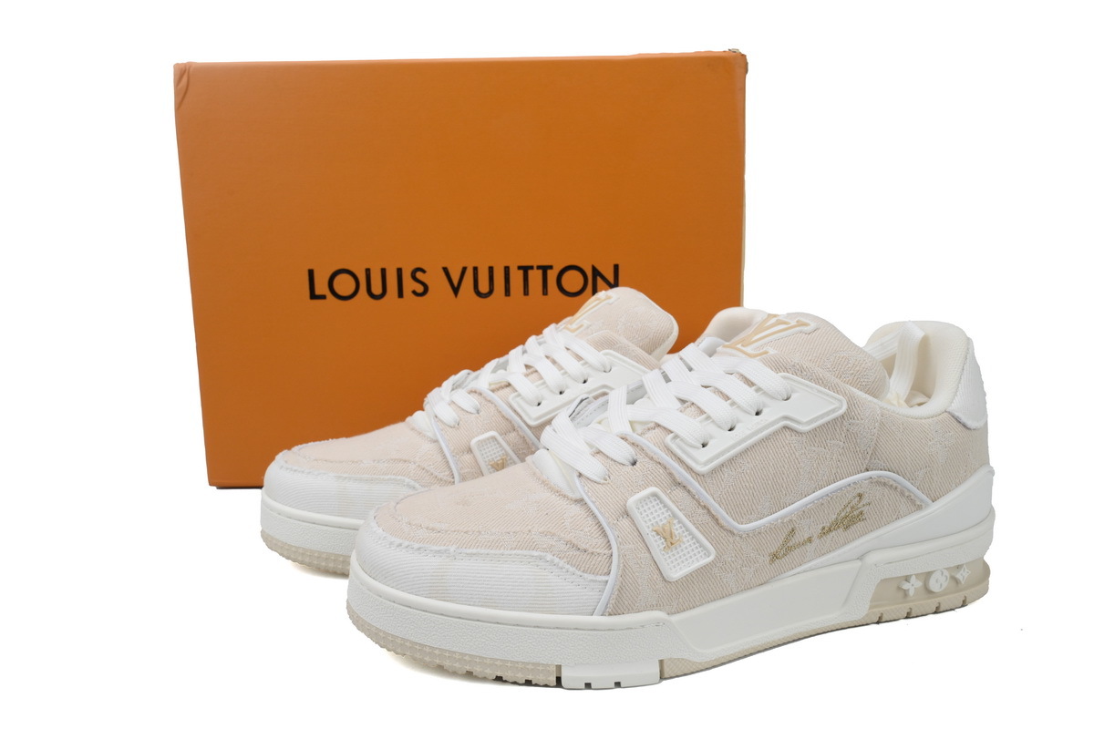 Zapatillas Louis Vuitton, color beige claro y blanco