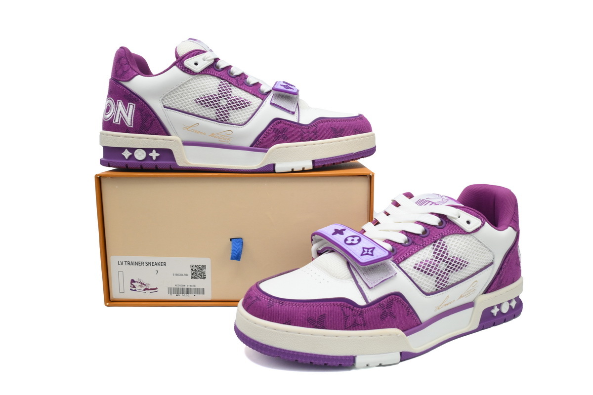 Baskets Louis Vuitton violettes et blanches