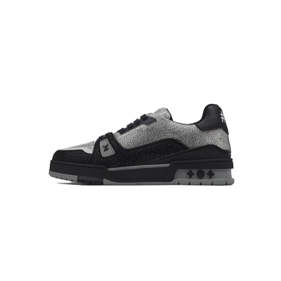LOUIS VUITTON Baskets Argent Noir 01