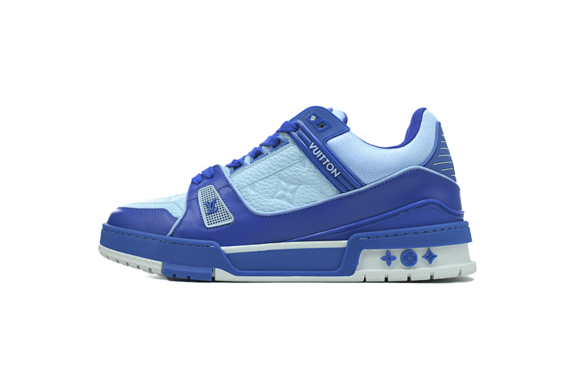 Baskets Louis Vuitton blanches et bleues