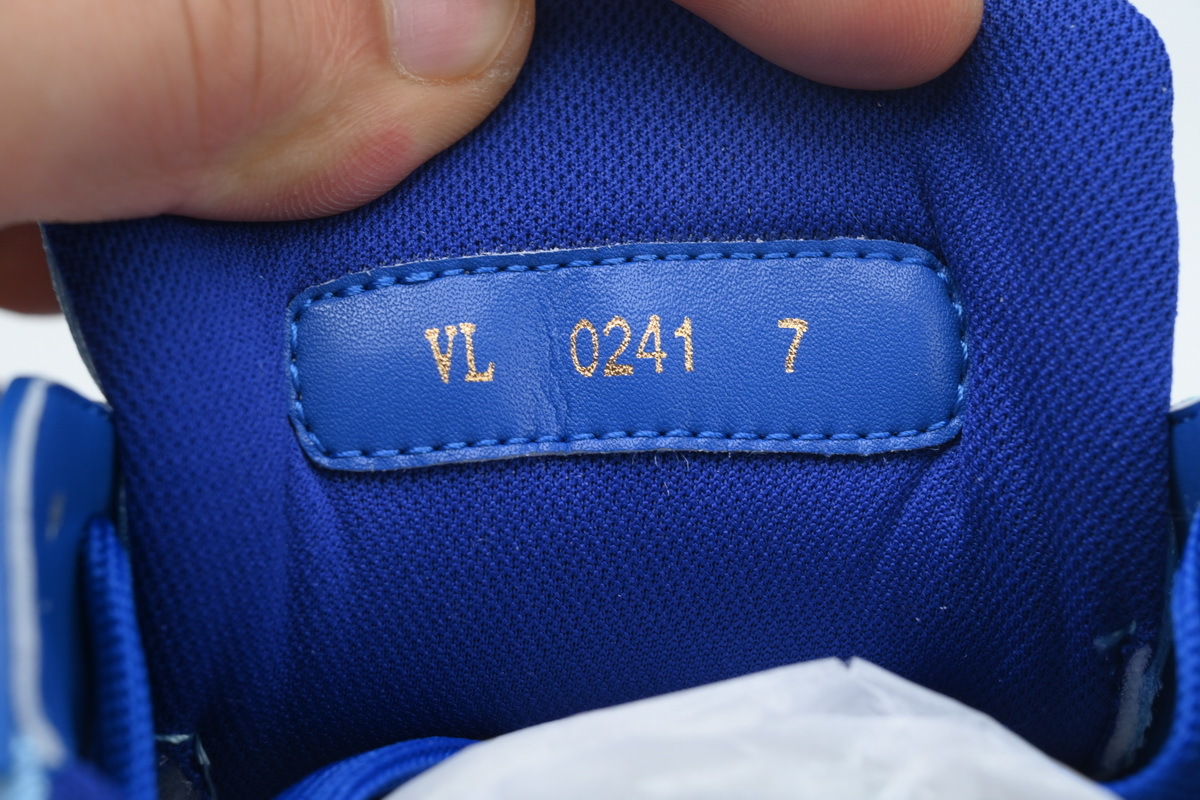 Baskets Louis Vuitton blanches et bleues