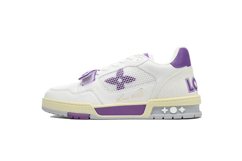 Baskets Louis Vuitton blanches et violettes