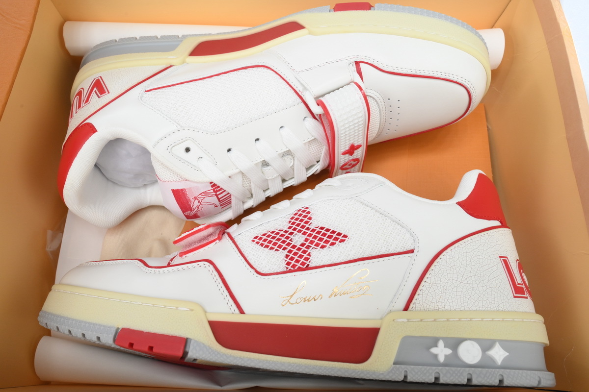 Tênis Louis Vuitton Branco e Vermelho