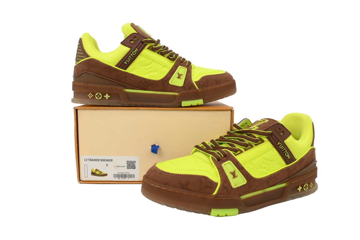 Tênis Louis Vuitton Amarelo e Marrom