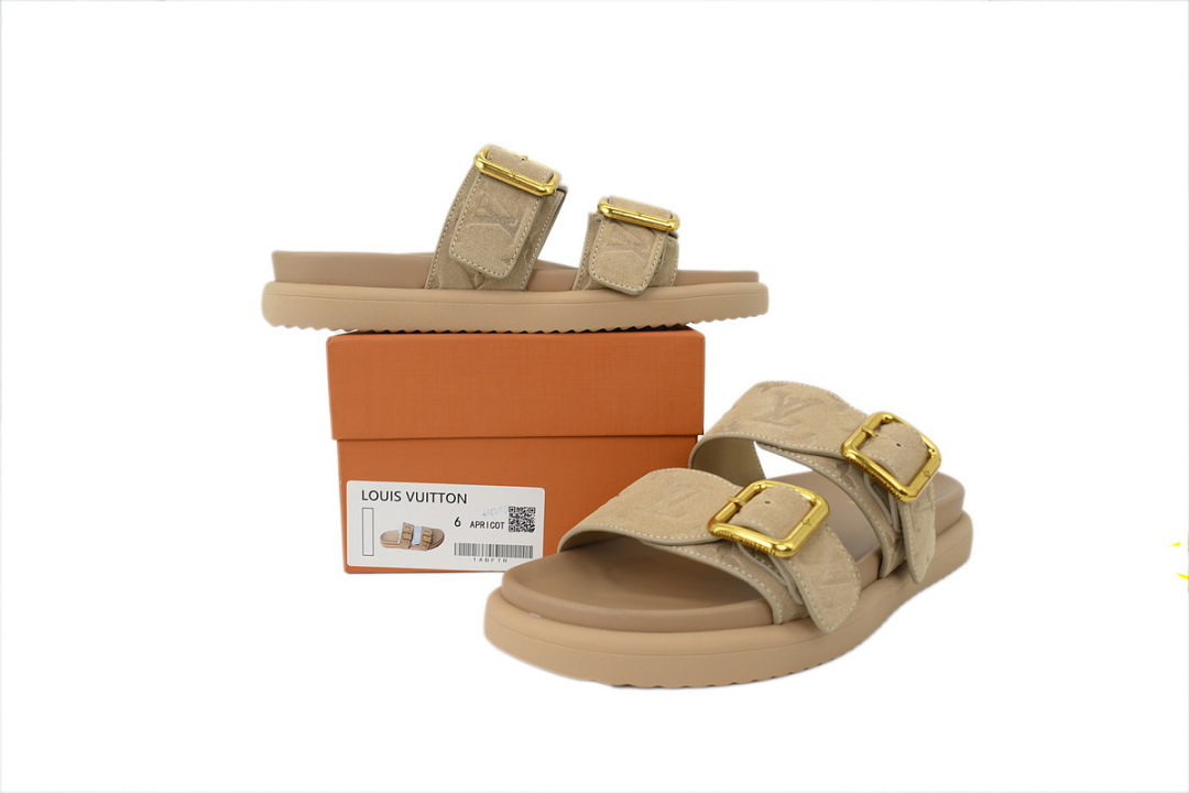 LOUIS VUITTON Venice Mule Shoes Beige