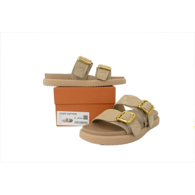 LOUIS VUITTON Venice Mule Shoes Beige 02