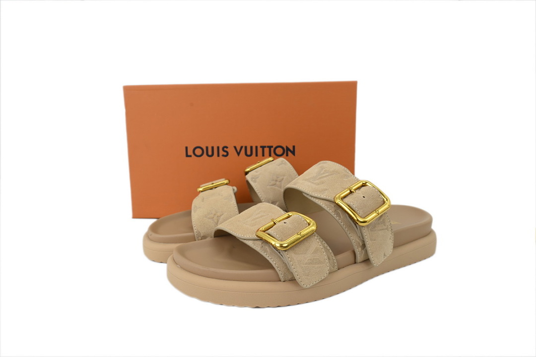 LOUIS VUITTON Venice Mule Shoes Beige