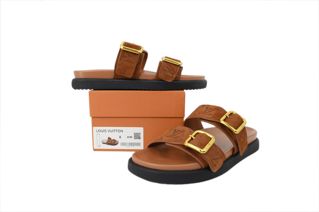 LOUIS VUITTON Venice Mule Shoes Brown