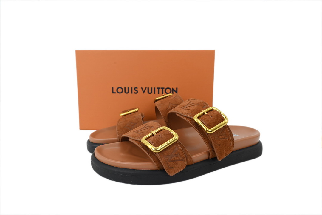 LOUIS VUITTON Venice Mule Shoes Brown