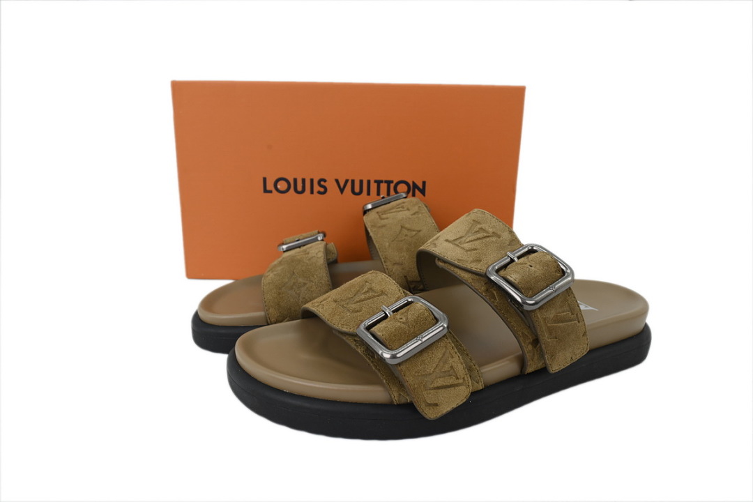 LOUIS VUITTON Venice Mule Shoes Khaki