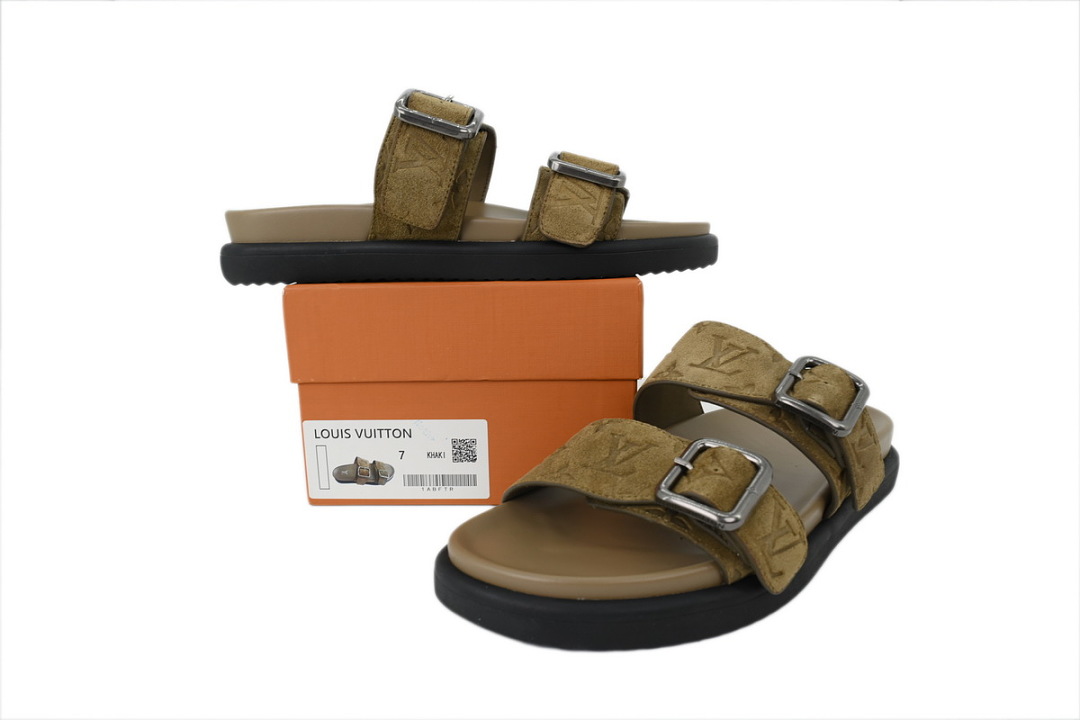 LOUIS VUITTON Venice Mule Shoes Khaki
