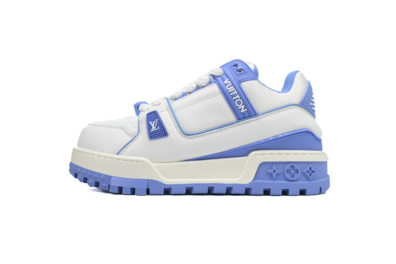 Louis Vuitton LV Trainer Maxi Style White Blue Leather Sneaker
