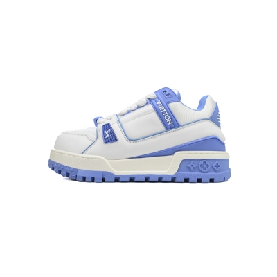 Louis Vuitton LV Trainer Maxi Style White Blue Leather Sneaker 01
