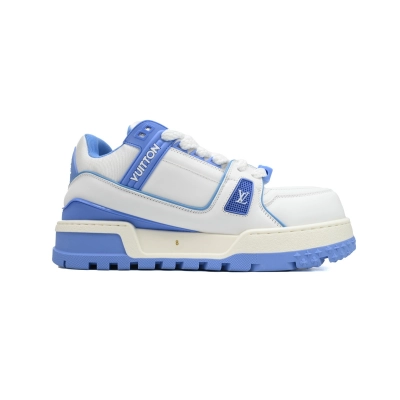 Louis Vuitton LV Trainer Maxi Style White Blue Leather Sneaker 02