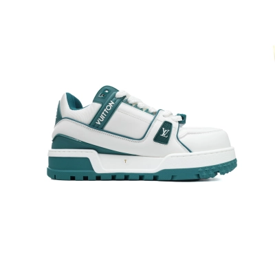 Louis Vuitton LV Trainer Maxi White Green Leather Sneaker 02