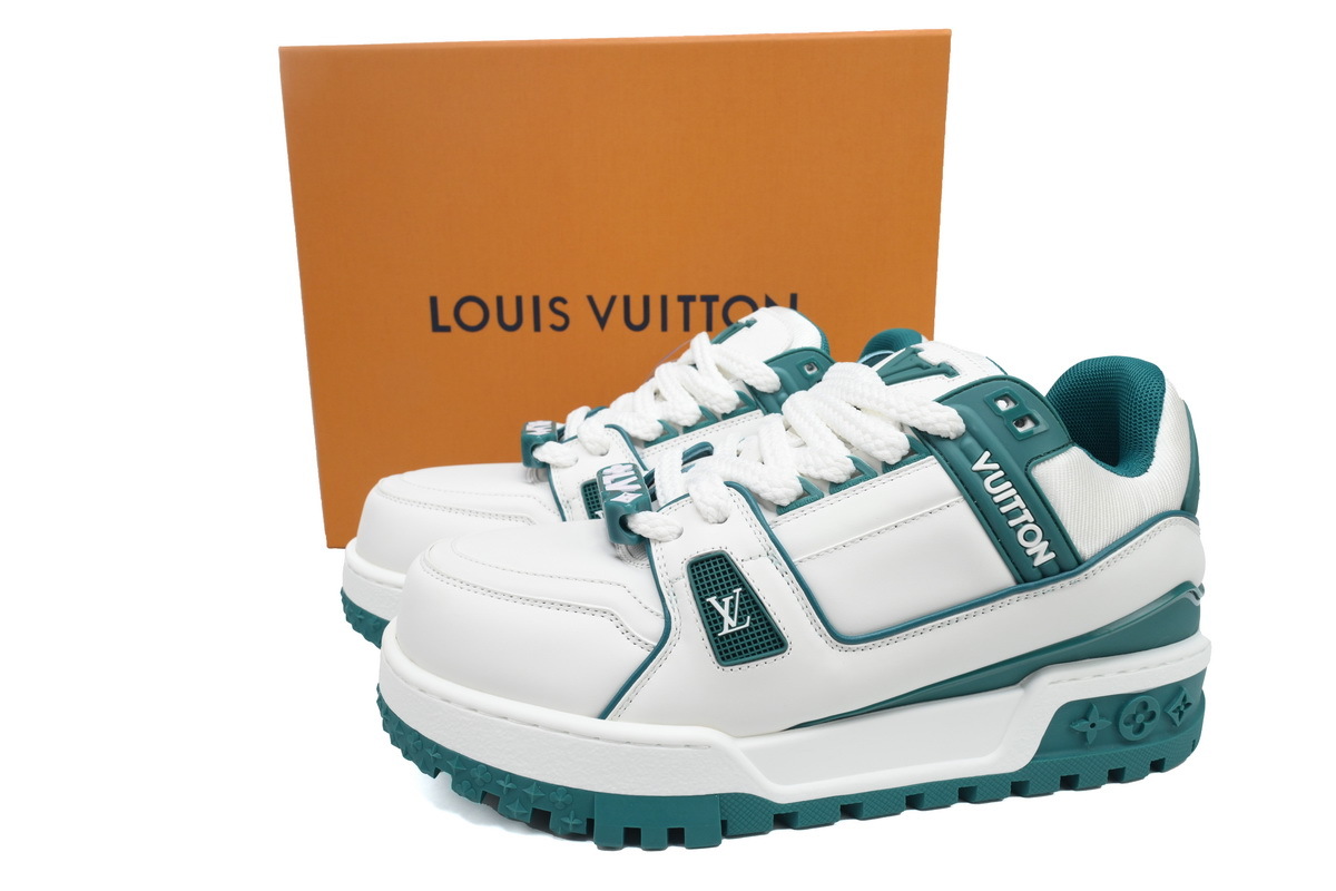 Louis Vuitton LV Trainer Maxi White Green Leather Sneaker