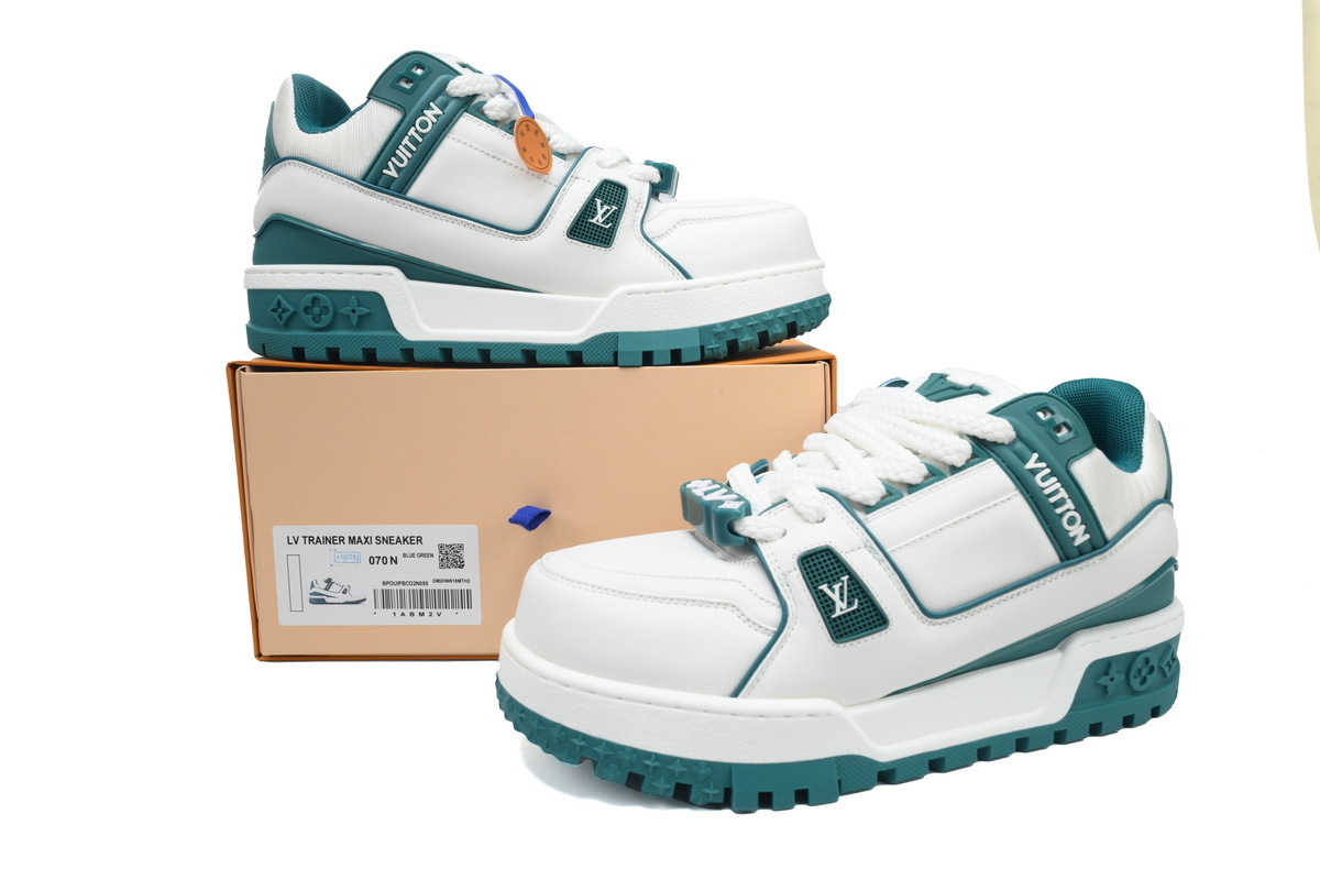 Louis Vuitton LV Trainer Maxi White Green Leather Sneaker