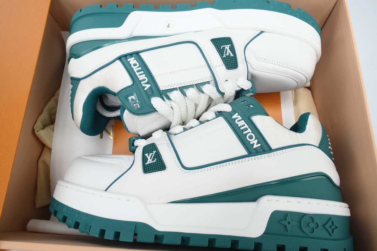 Louis Vuitton LV Trainer Maxi White Green Leather Sneaker