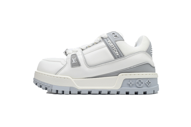 Louis Vuitton LV Trainer Maxi White Gray Leather Sneaker