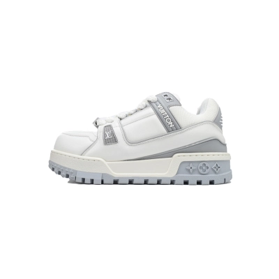 Louis Vuitton LV Trainer Maxi White Gray Leather Sneaker 01