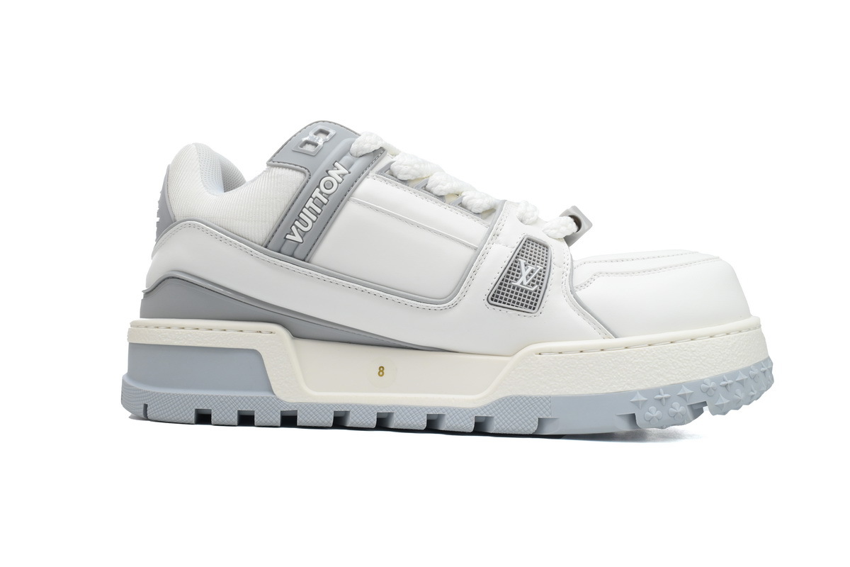 Louis Vuitton LV Trainer Maxi White Gray Leather Sneaker
