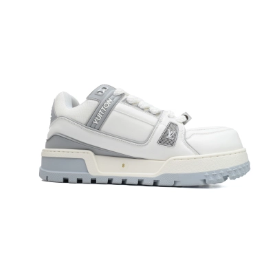 Louis Vuitton LV Trainer Maxi White Gray Leather Sneaker 02