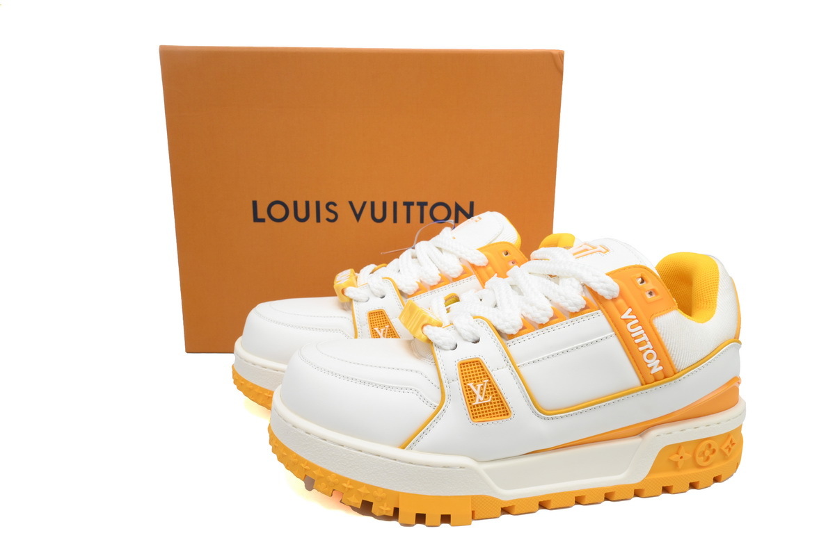 Louis Vuitton LV Trainer Maxi White Orange Sneakers