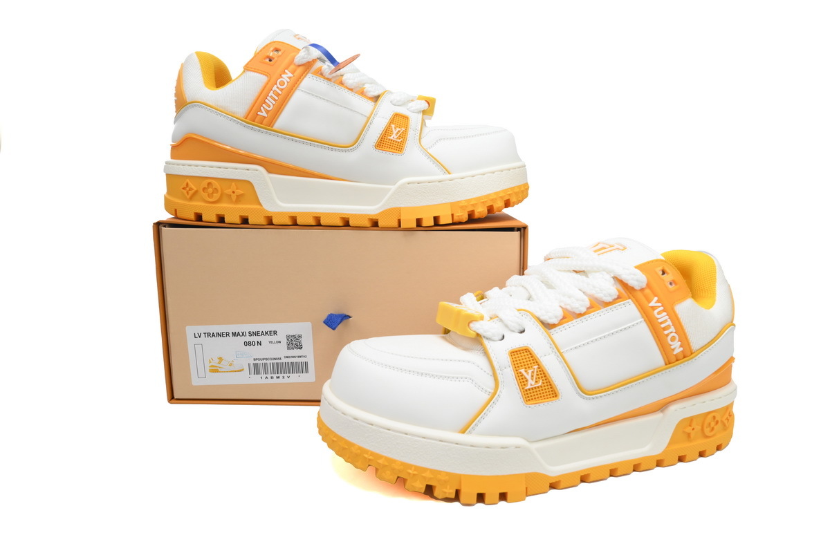 Louis Vuitton LV Trainer Maxi White Orange Sneakers