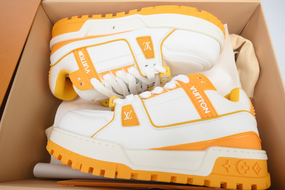 Louis Vuitton LV Trainer Maxi White Orange Sneakers