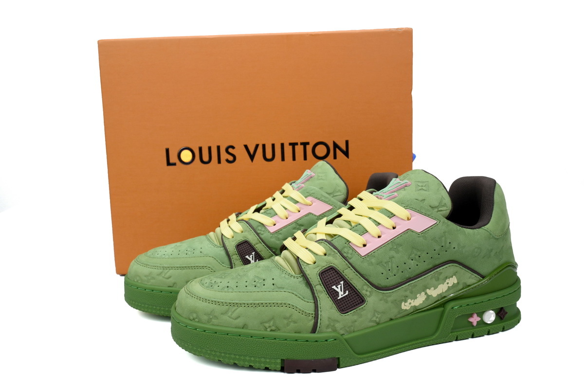 LV Trainer Sneaker Avocado Green 1ACXBE