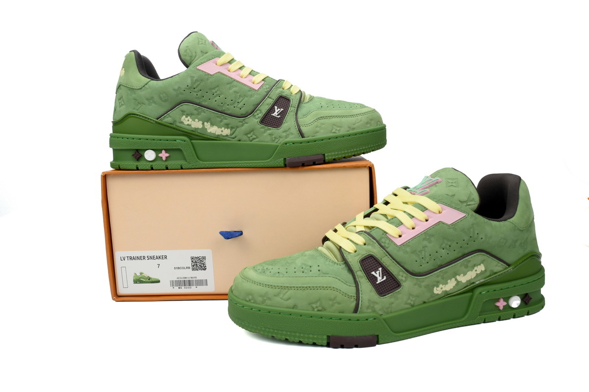 LV Trainer Sneaker Avocado Green 1ACXBE
