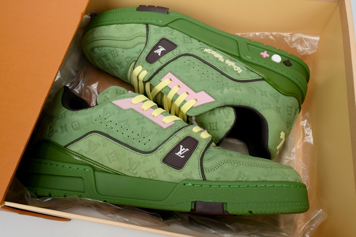 LV Trainer Sneaker Avocado Green 1ACXBE