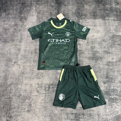 Manchester City Dark Green Kids Jersey Set 01