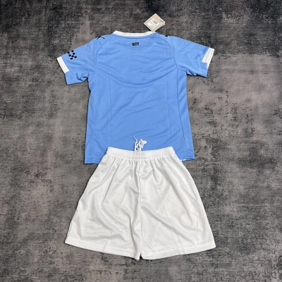 Manchester City Sky Blue White Kids Jersey Set 02