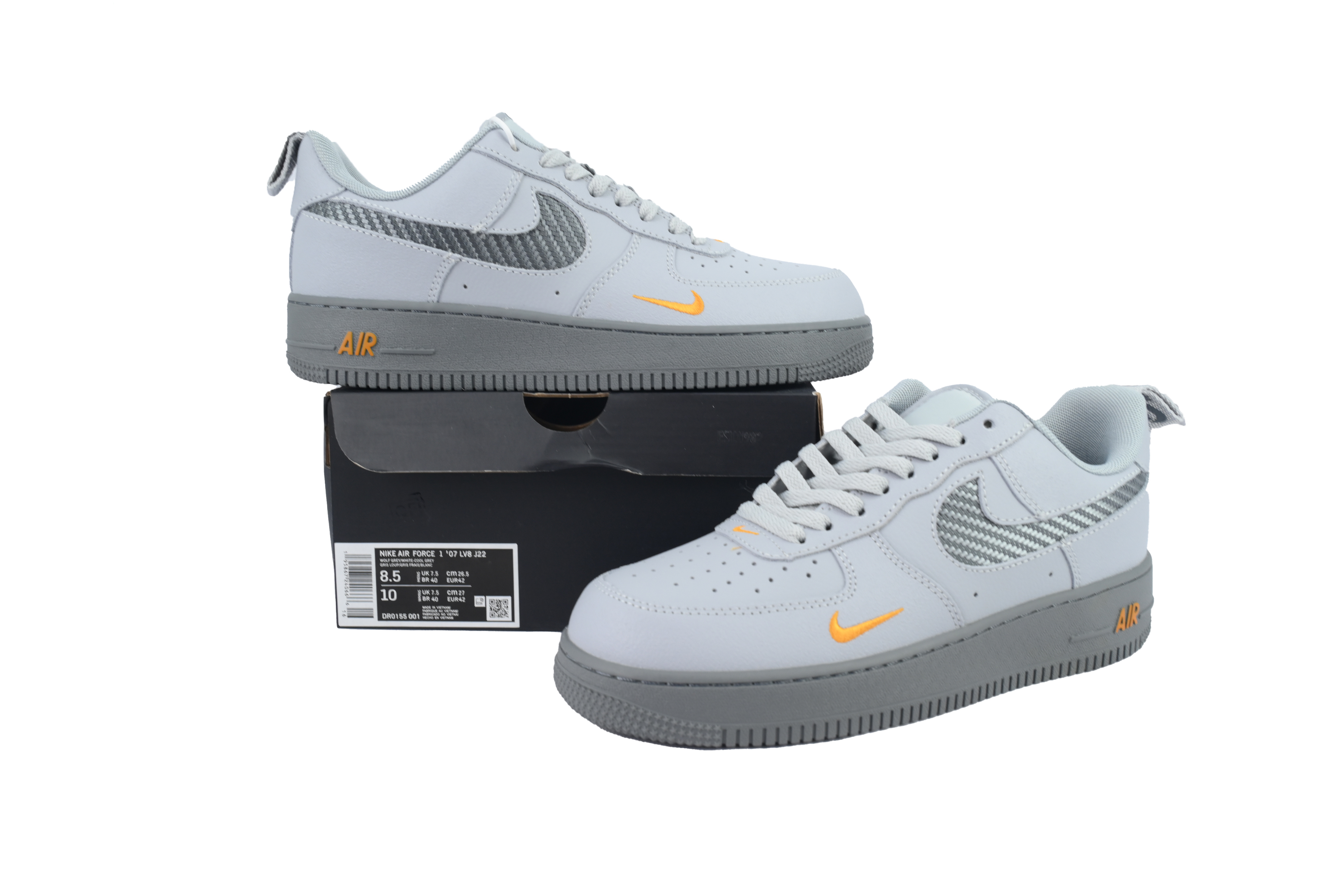 Nike Air Force 1 07 Low J22 White Grey Orang DR0155-001 