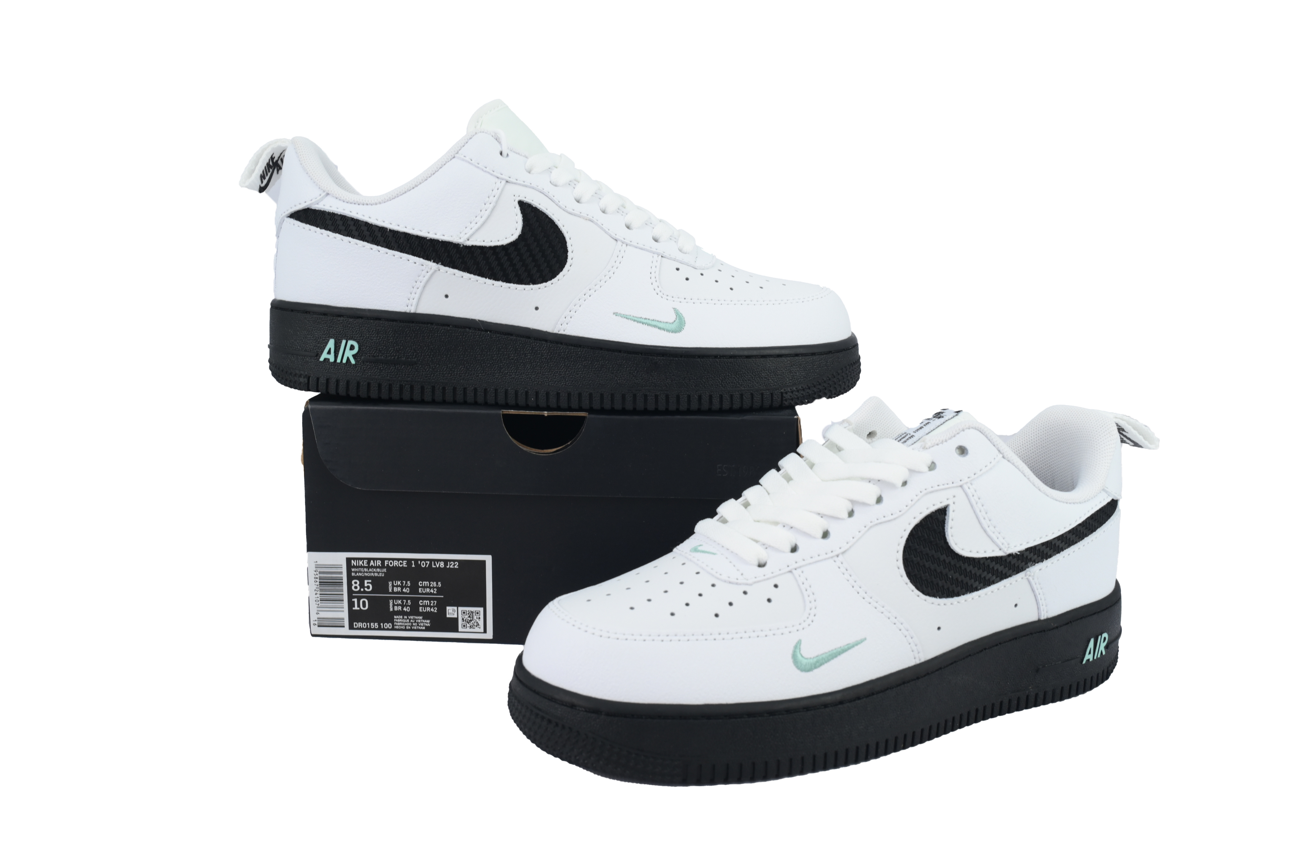 Nike Air Force 1 07 Low White Black Sneakers DR0155-100