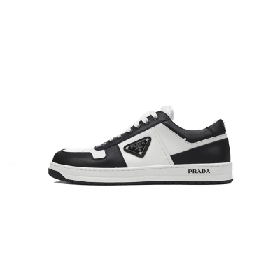 Tênis Prada Downtown de cano baixo, preto e branco 01