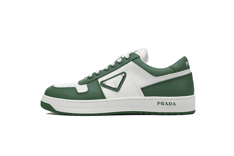 Tênis Prada Downtown de cano baixo, branco e verde